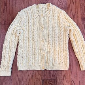 Yellow Cable Knit Cardigan